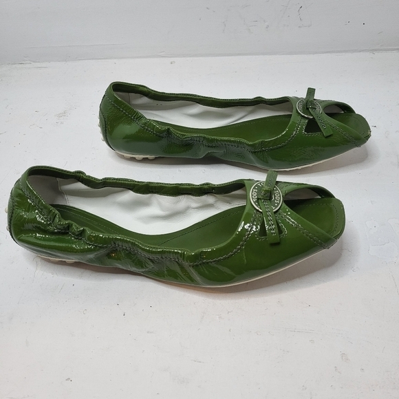Tod's Green Suede Loafers with Decorative Buckle - Picture 2 of 14